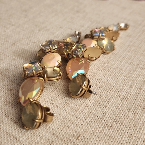 J. Crew Irredecent Multi Stone Crystal Earrings - Picture 3 of 9
